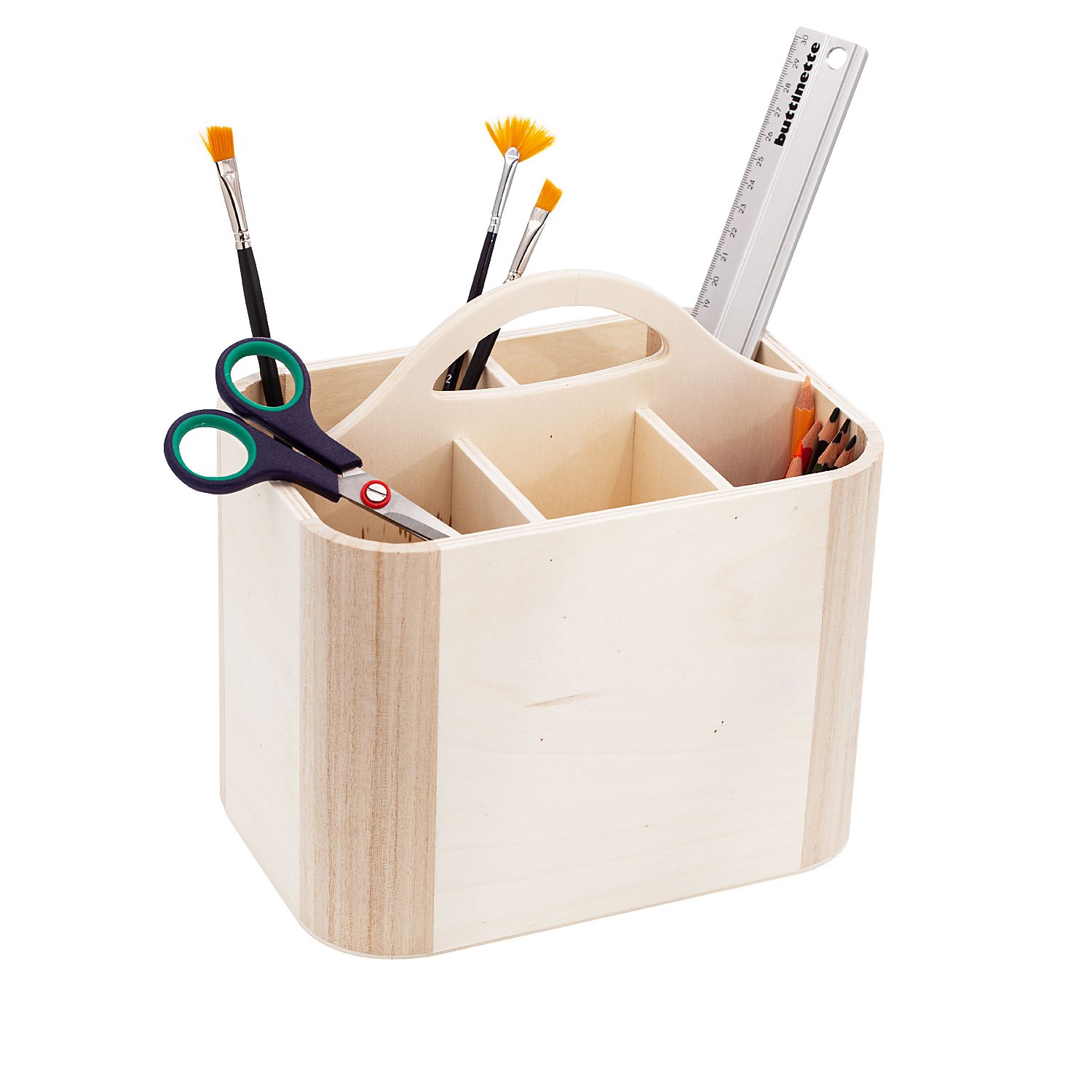 Utensilien-Box aus Holz, 23 x 16 x 17 cm
