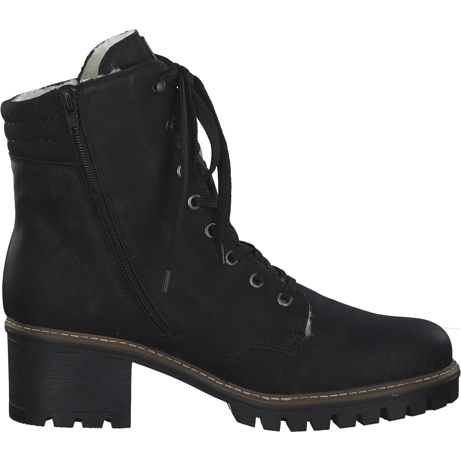 Rieker Y8610, Schnürstiefel, Damen, schwarz/schwarz