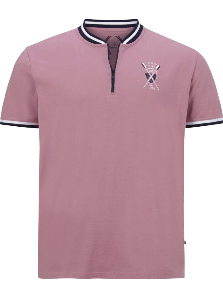 Charles Colby T-Shirt EARL FIGORY in rosa günstig kaufen