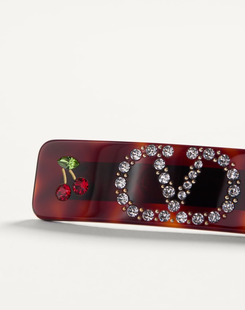 VLogo Signature Hårspænde i Harpiks, Metal og Swarovski® Krystaller