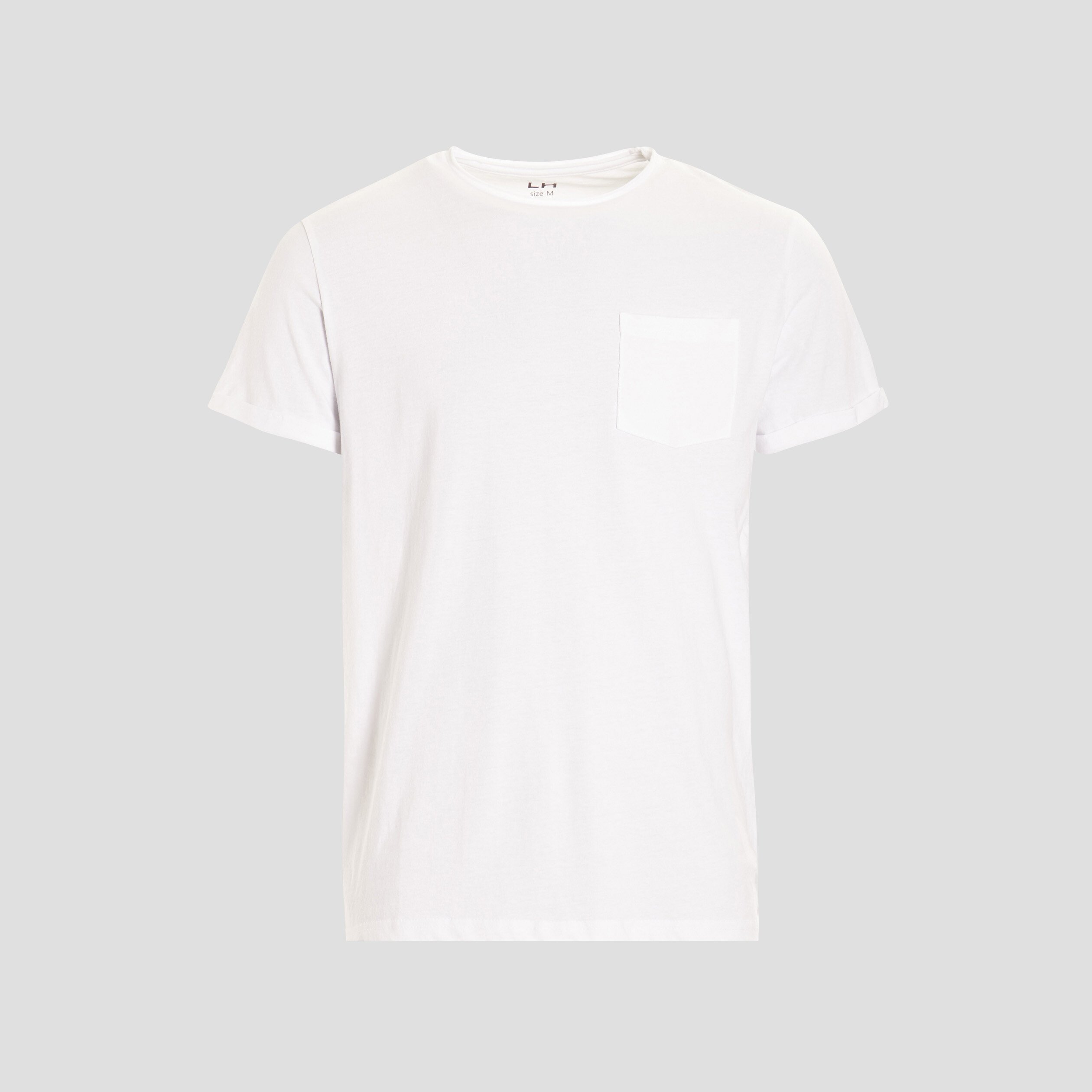 T-shirt col rond avec poche plaquée blanc homme | La Halle