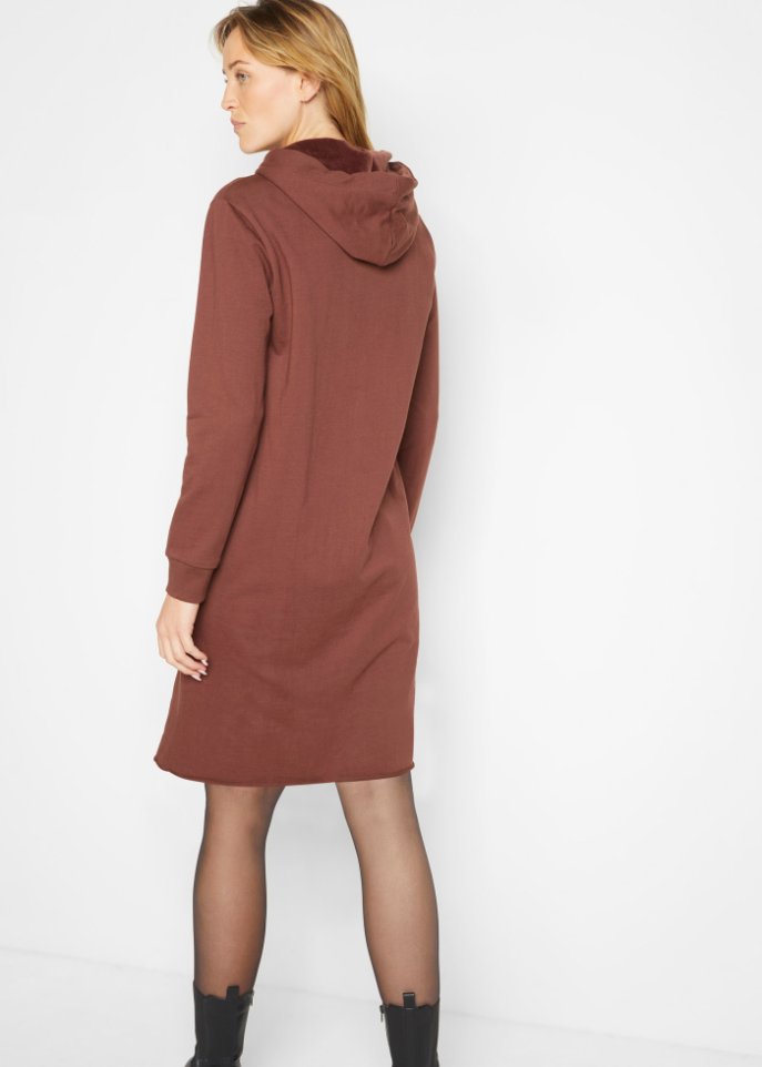 Baumwoll-Sweatkleid mit Kängurutasche