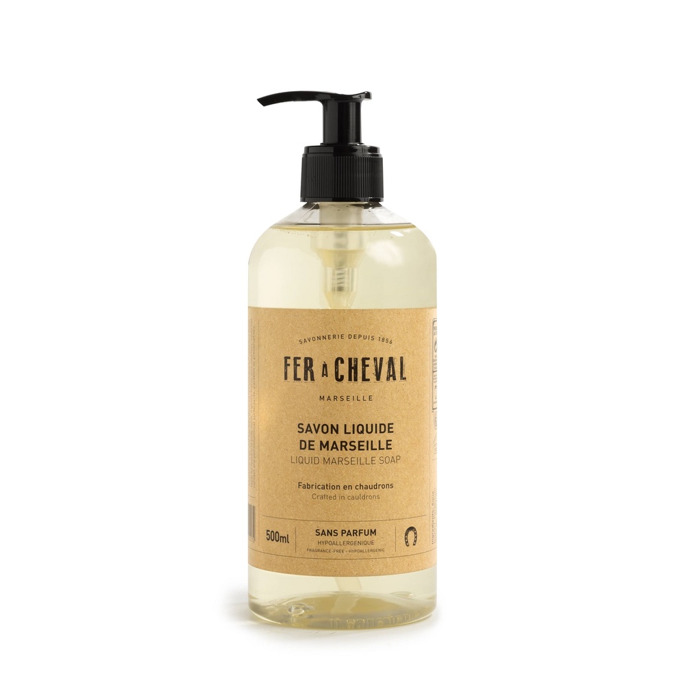 fer à cheval SAVON LIQUIDE DE MARSEILLE SANS PARFUM 500ML Savon liquide