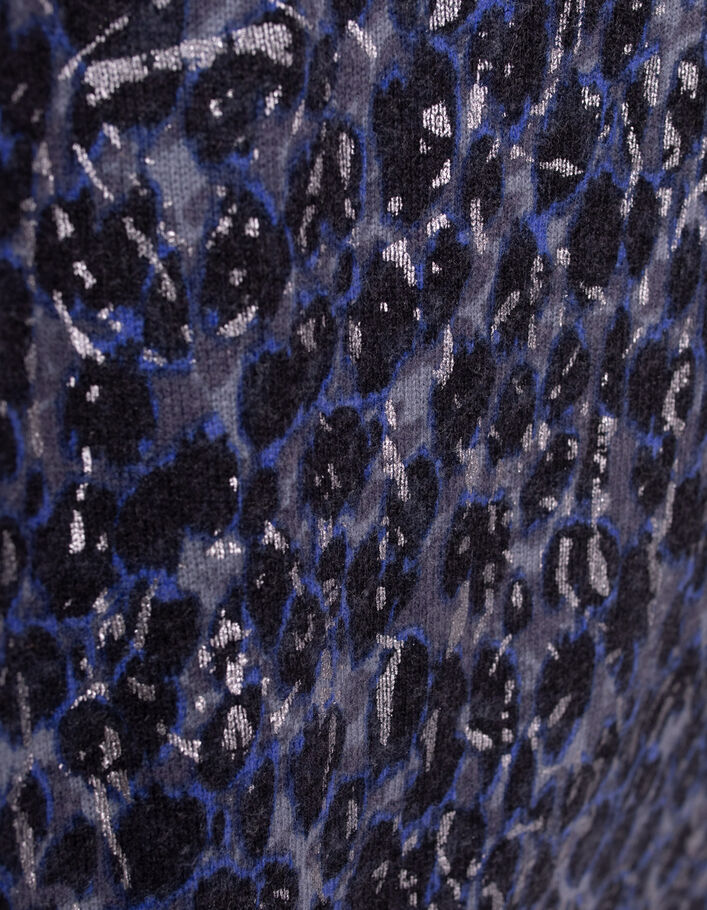 Pull marine tricot à imprimé tachiste Femme