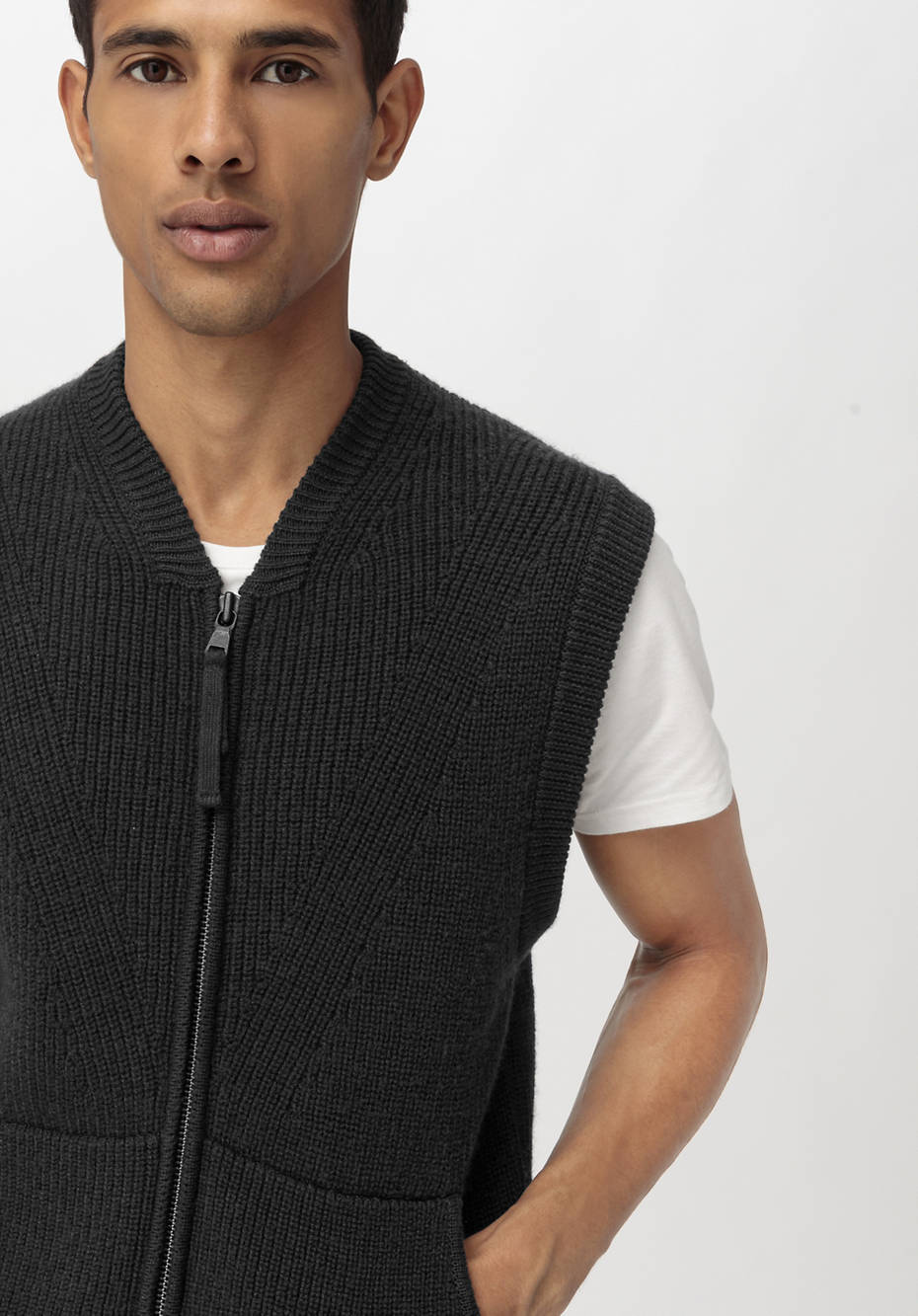 Strickweste aus Bio-Baumwolle und Bio-Merino