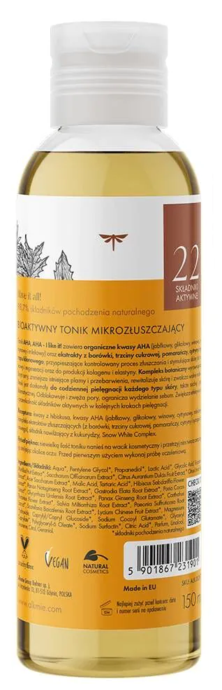 Alkmie Aha, AHA- και μου αρέσει! Βιοενεργή μικρο-απολεπιστική τονωτική λοσιόν