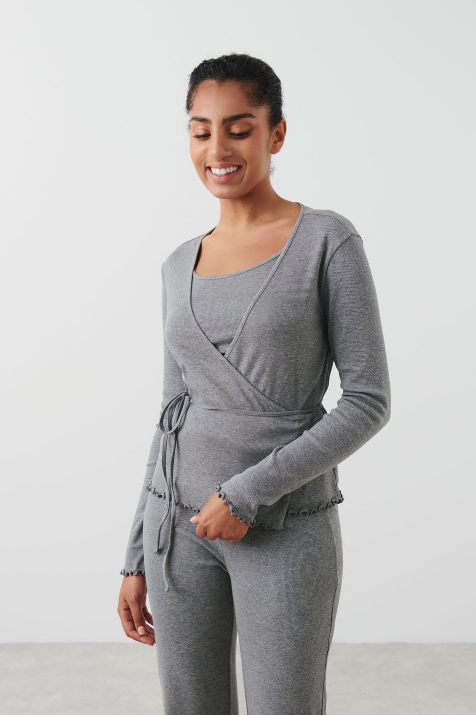 Homewear wrap top