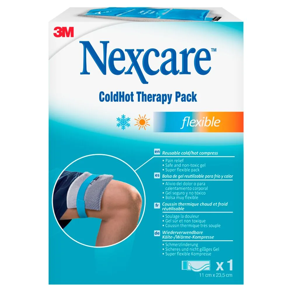 Compressa terapêutica Nexcare ColdHot, flexível e reutilizável, com gel quente e frio, 11 x 23,5 cm