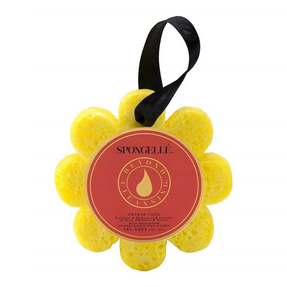 spongelle WILD FLOWER YELLOW- PAPAYA YUZU Eponge lavante pour le corps