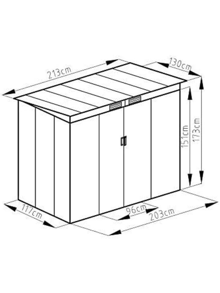 COSTWAY Gerätehaus 213x130x173cm in Grau günstig kaufen onesize