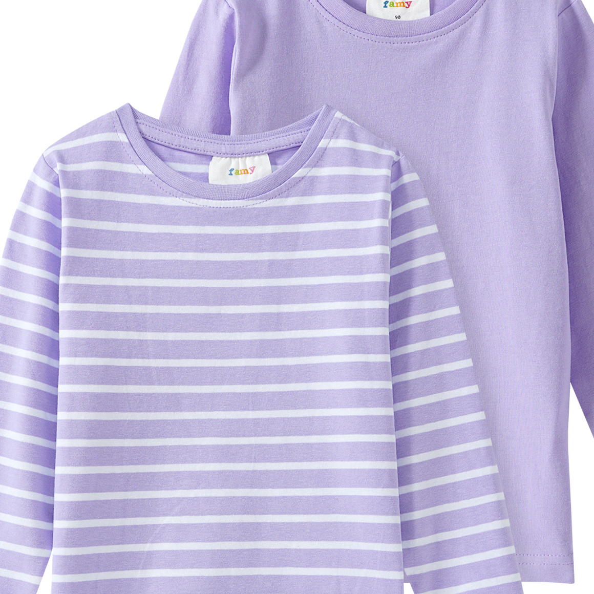 2 Mädchen Langarmshirts im Set