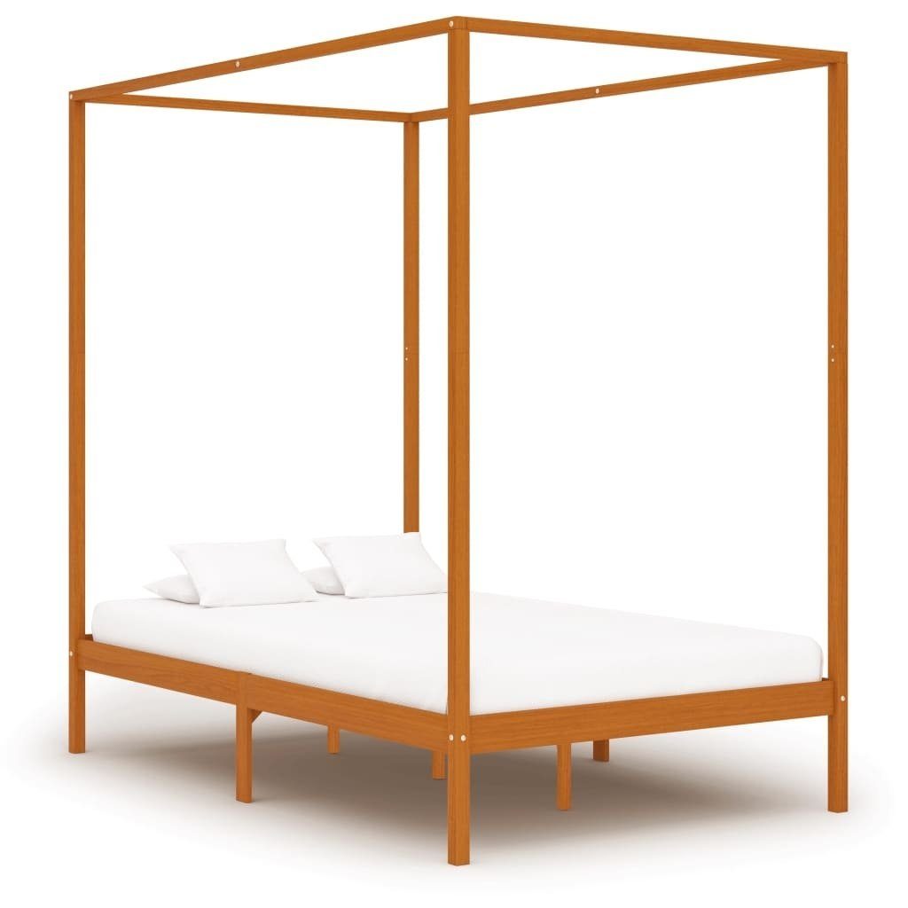 möbelando Himmelbett 299785 (LxBxH: 204x124x200 cm), aus Kiefer in Honigbraun