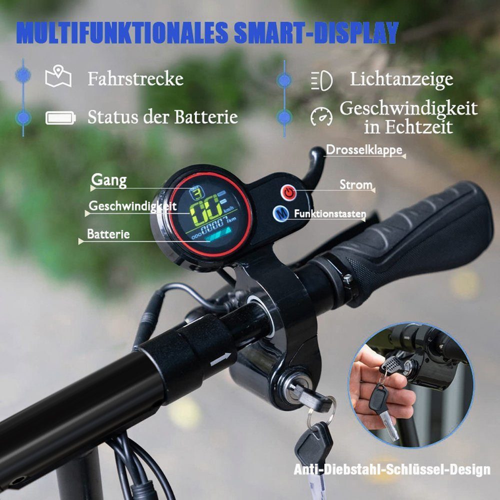 HITWAY E-Scooter, E-roller mit Straßenzulassung Doppelter Stoßdämpfer 19km/h