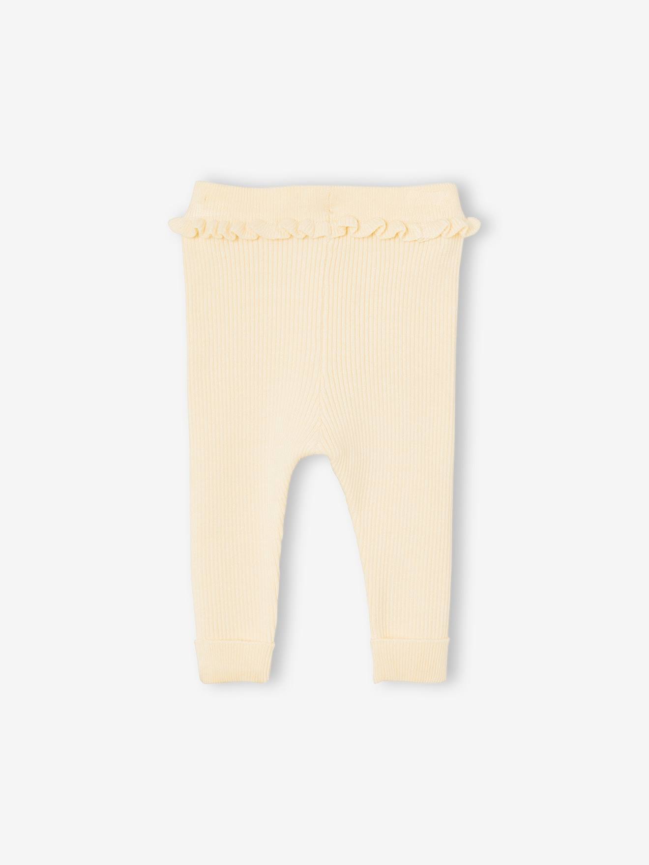 Legging en tricot bébé beige