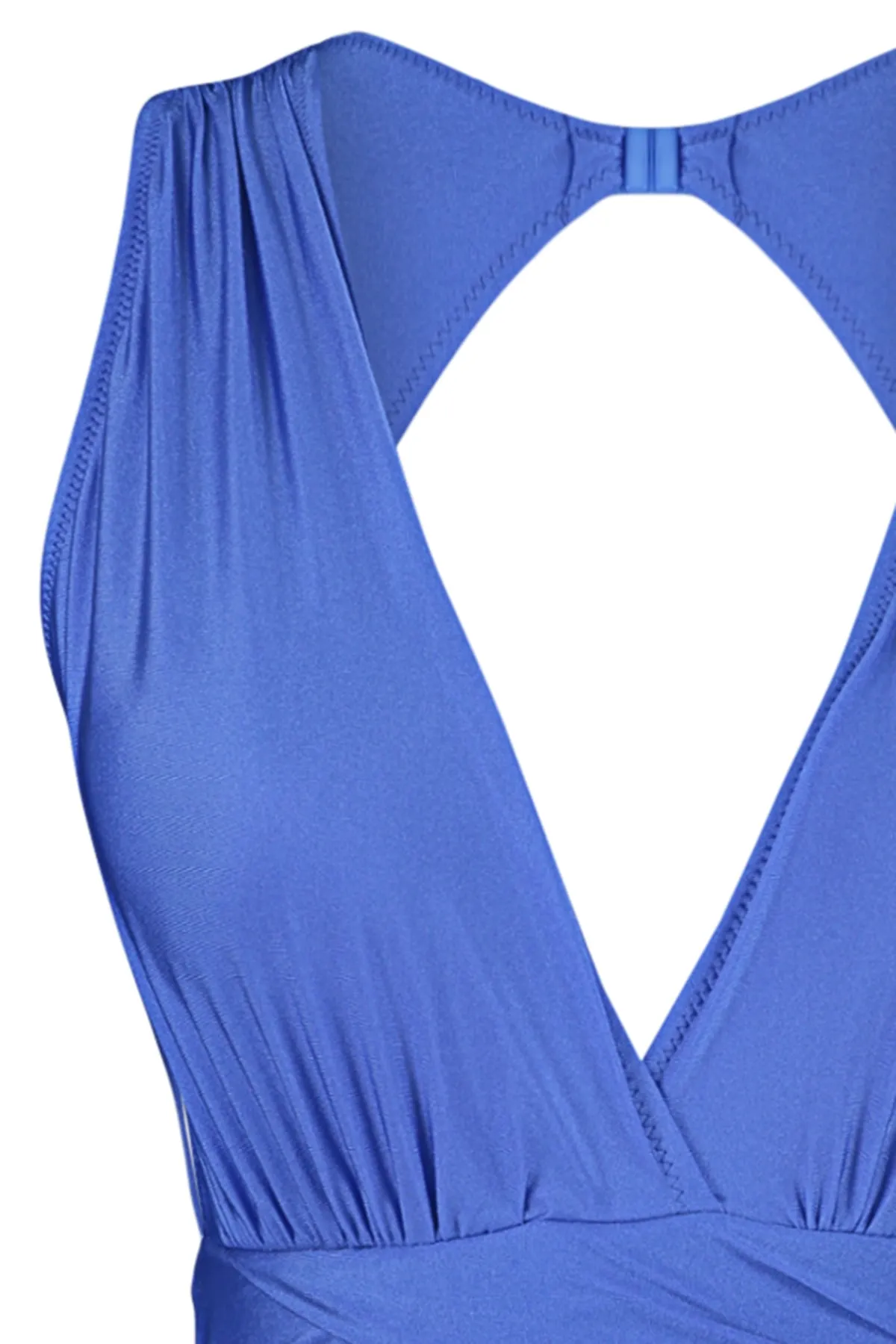 Trendyol Collection  Saks Deep Low-Cut Draped Regular Badeanzug TBESS21MA0042