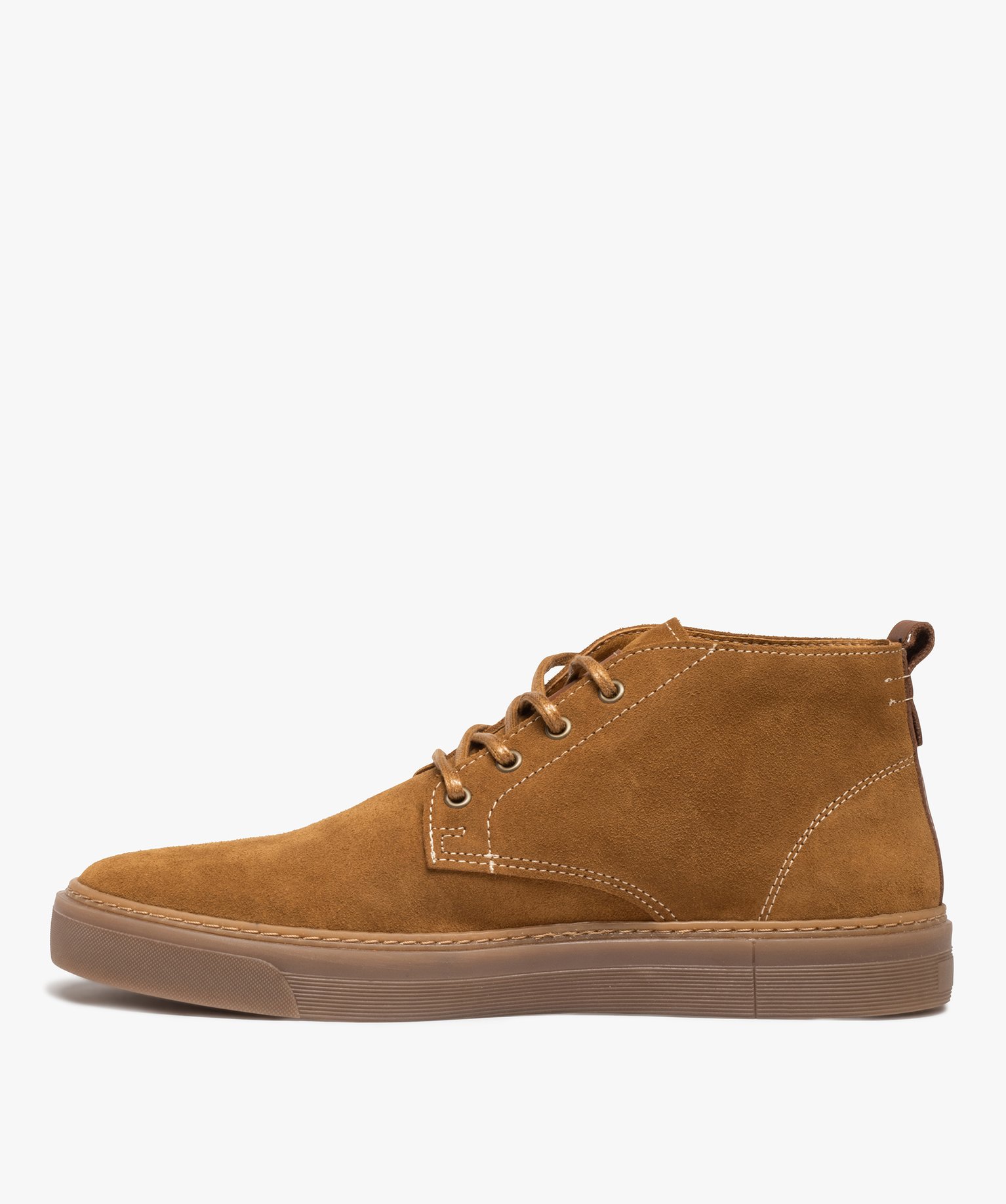 Derbies homme montants dessus cuir uni – Tanéo camel | GEMO