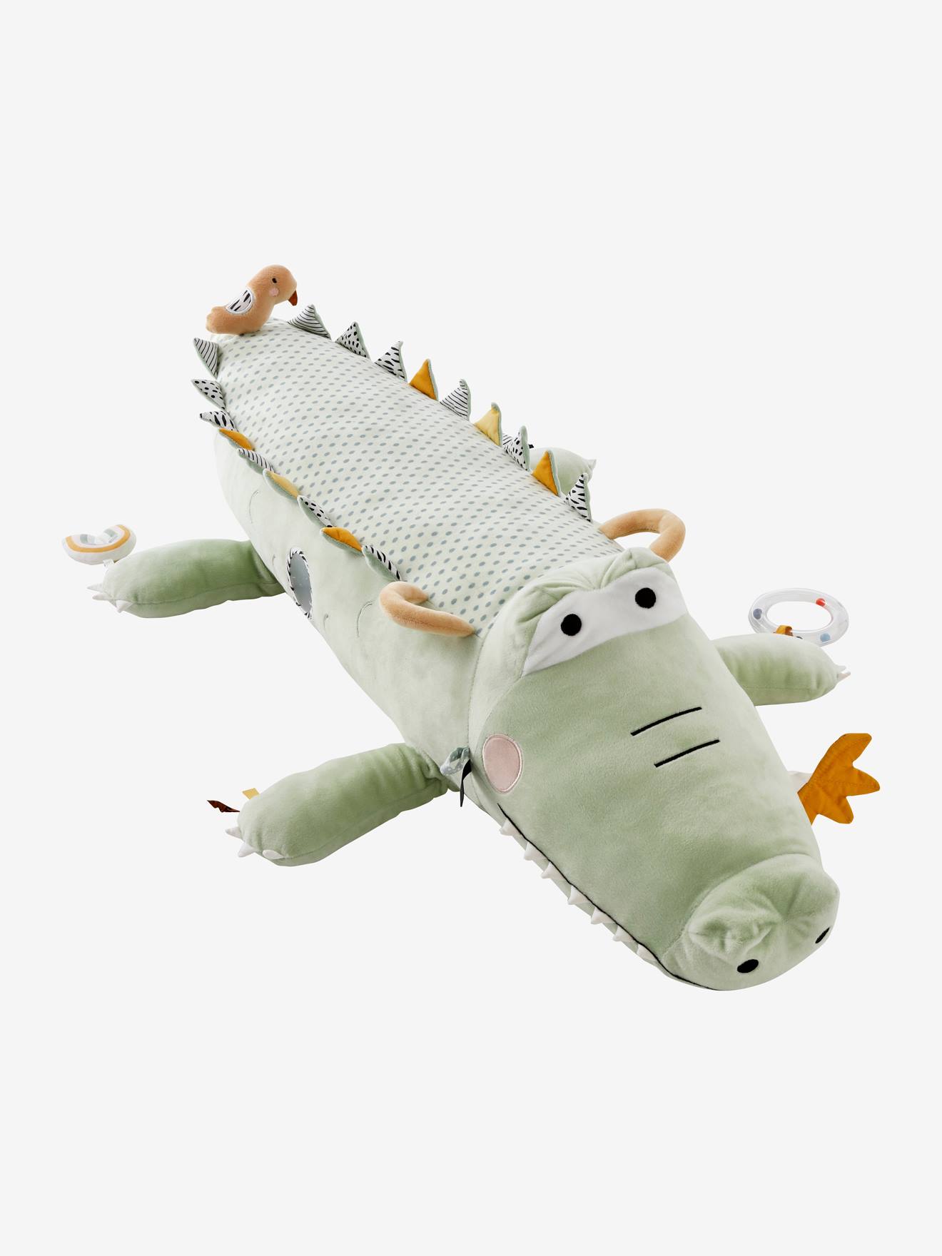 Grande peluche d'activités Crocodile vert
