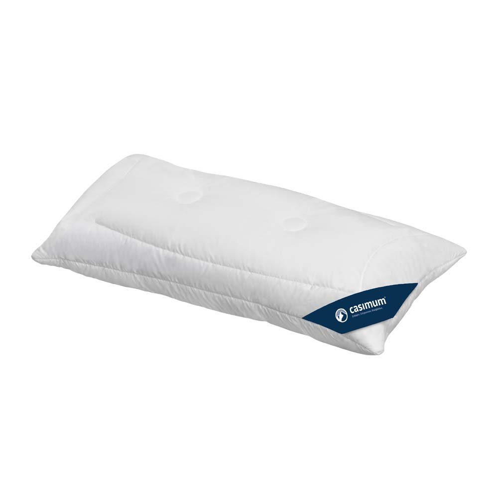 3-Kammer-Kopfkissen 100% Kamelhaar (superentgrannt), casimum, Füllung: reiner, feinster Kamelhaar Flaum (superentgrannt), Bezug: Weiß, extrem leicht bei hoher Stützkraft, 40x80 cm