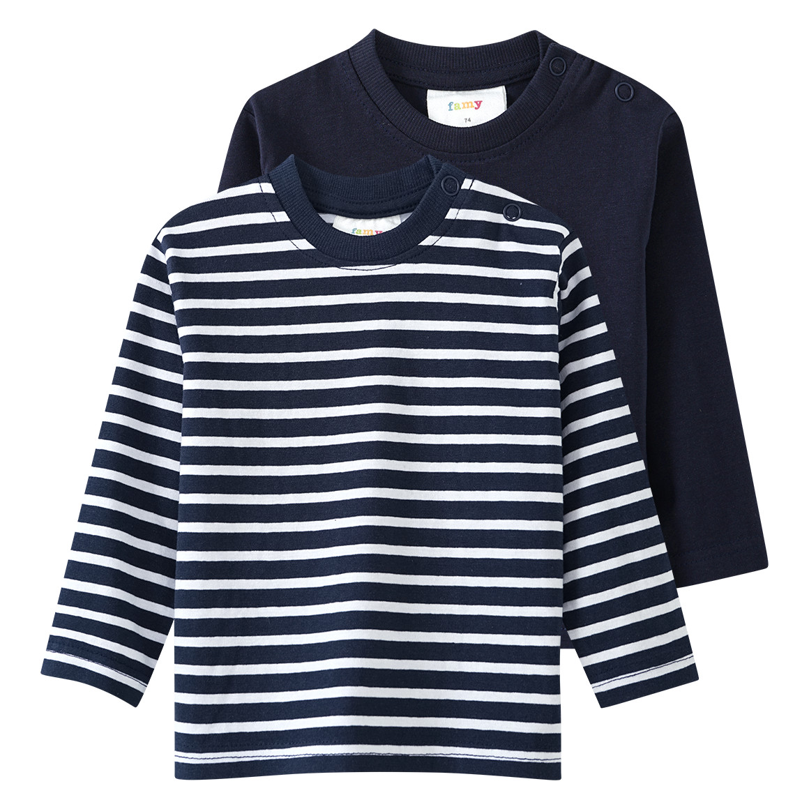 2 Baby Langarmshirts im Basic-Look