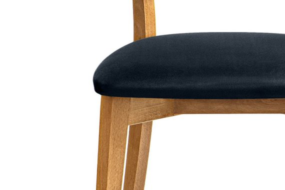 Konsimo Holzstuhl LYCO Küchenstühl Esstischstühl Wohnzimmerstühl Esszimmer Stühl Eiche (Esszimmerstühl, 2 St), Velours-Sitz, Gestell aus Massivholz