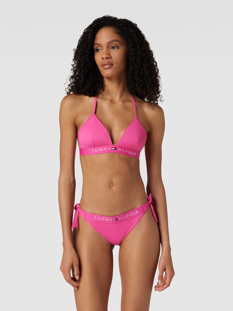Bikini-Hose mit Logo-Bund in pink