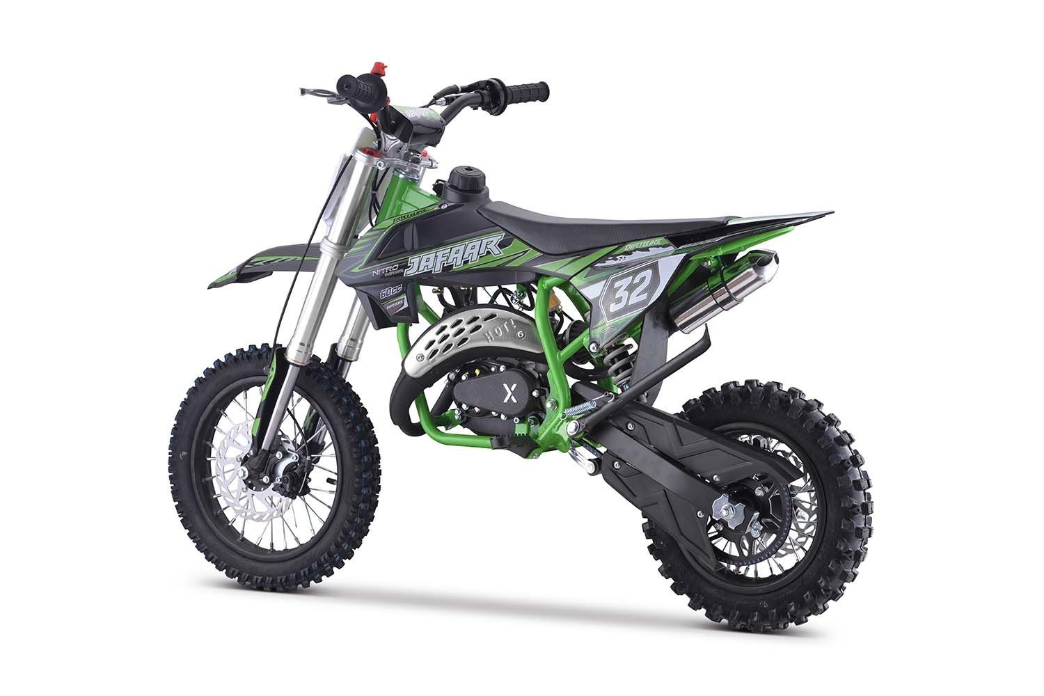 Nitro Motors Dirt-Bike Jafaar XXL Tuning 60cc 12/10 Zoll Pullstart Dirtbike Crossbike, 1 Gang