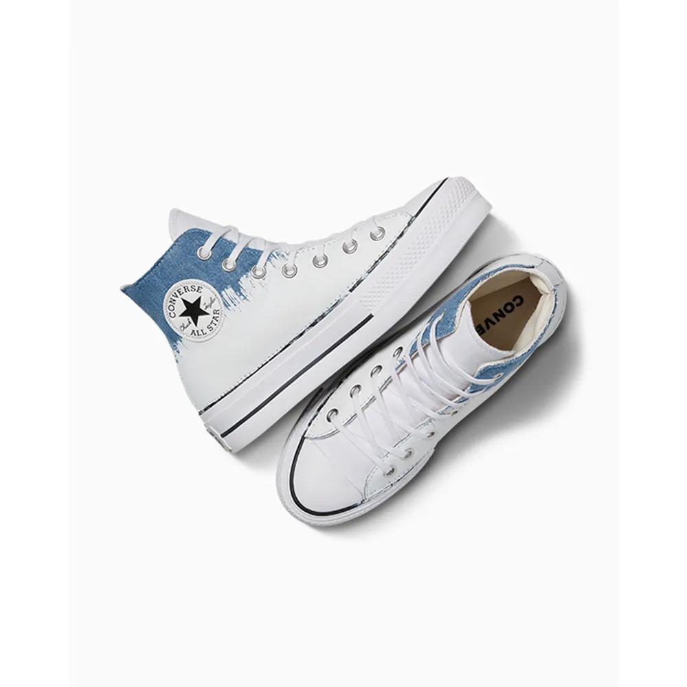 Converse Chuck Taylor All Star Lift Denim Paint A10226C / weiss