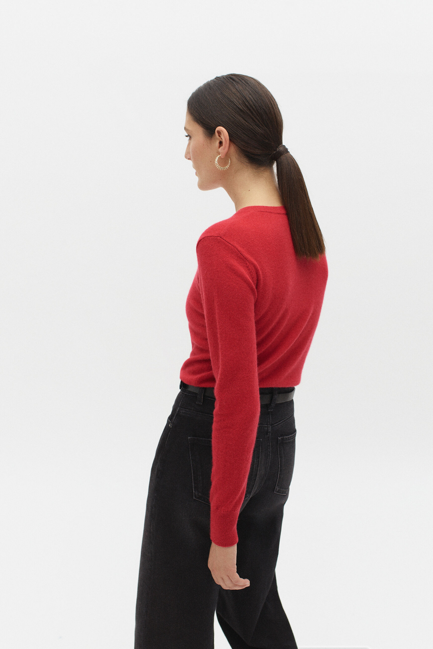 gilet caroline 100% cachemire rouge femme