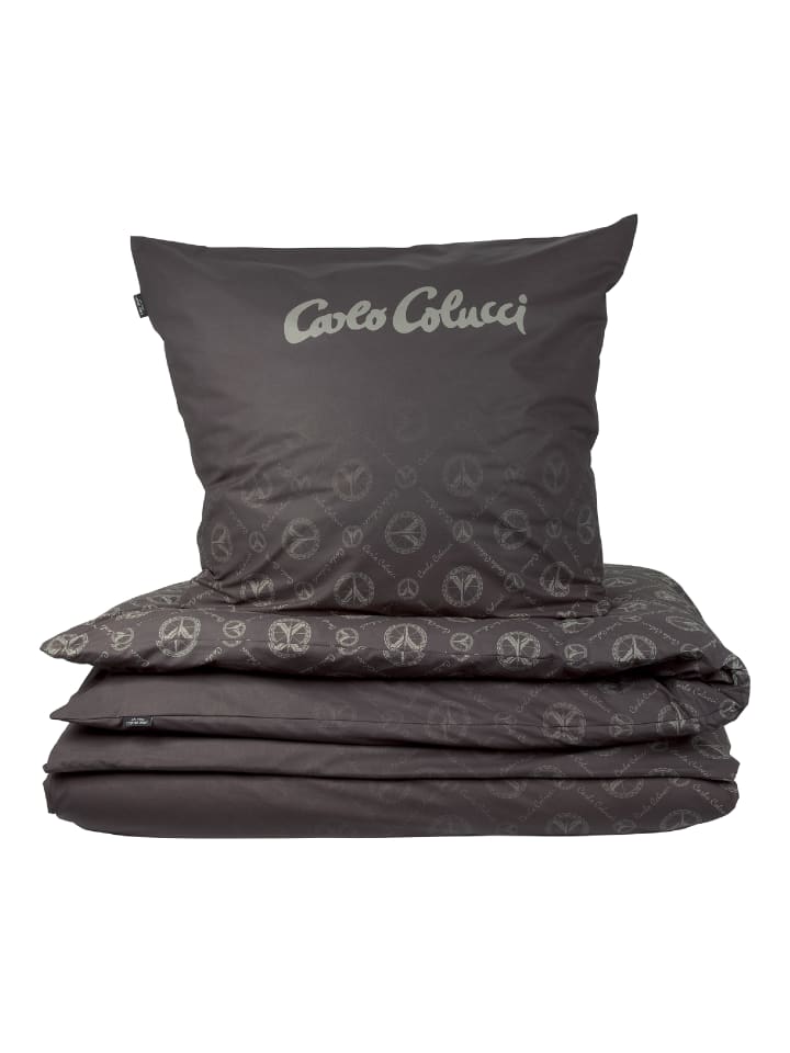 Carlo Colucci Bettwäscheset Carlo Classico 2-tlg. in Anthrazit günstig kaufen onesize