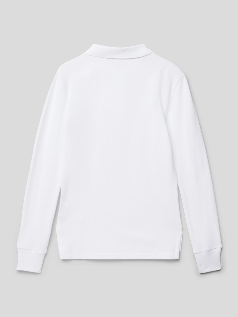Poloshirt mit langen Armen in weiß