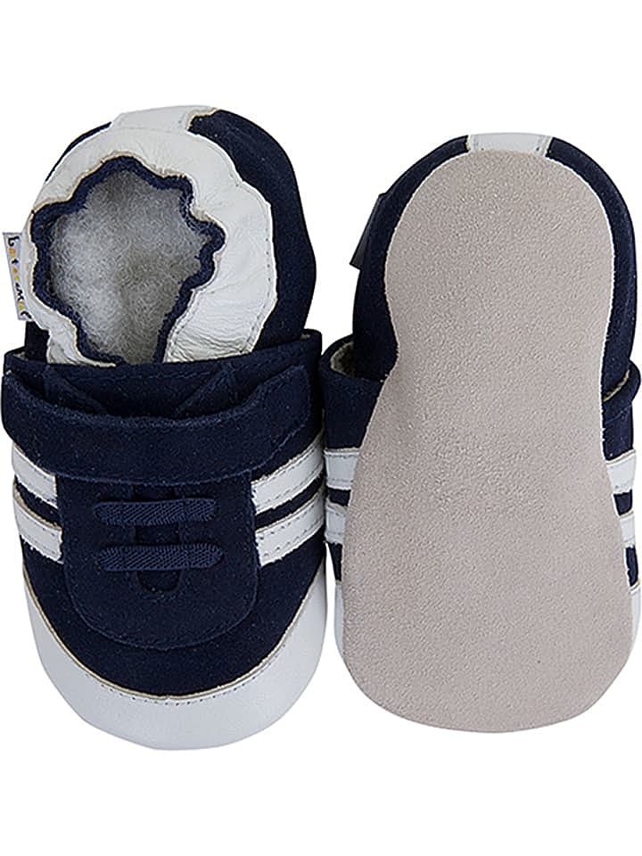 Lait et Miel Leder-Krabbelschuhe in Dunkelblau günstig kaufen 27/28