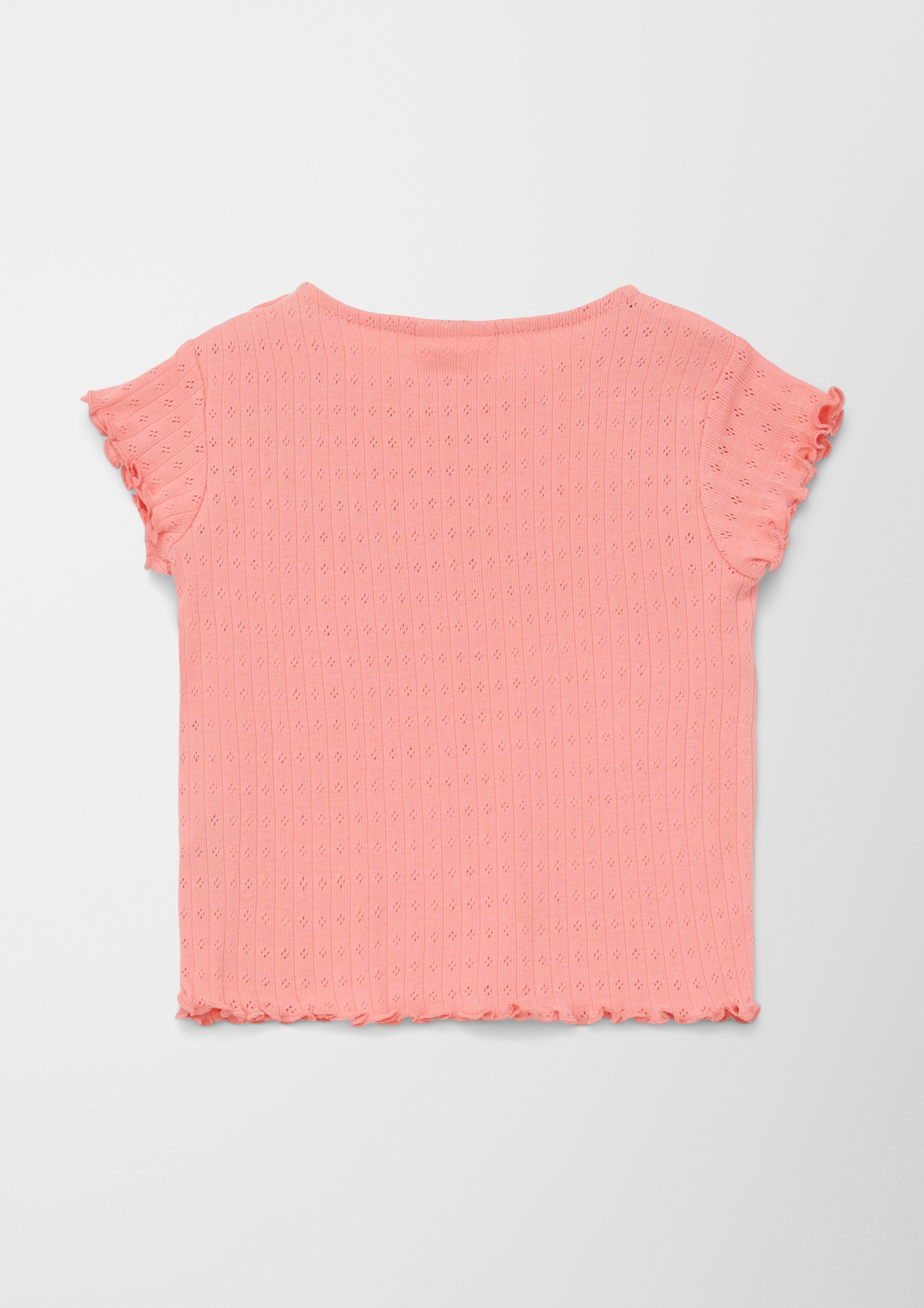 Ajourshirt mit Wellensaum  2128783-4304