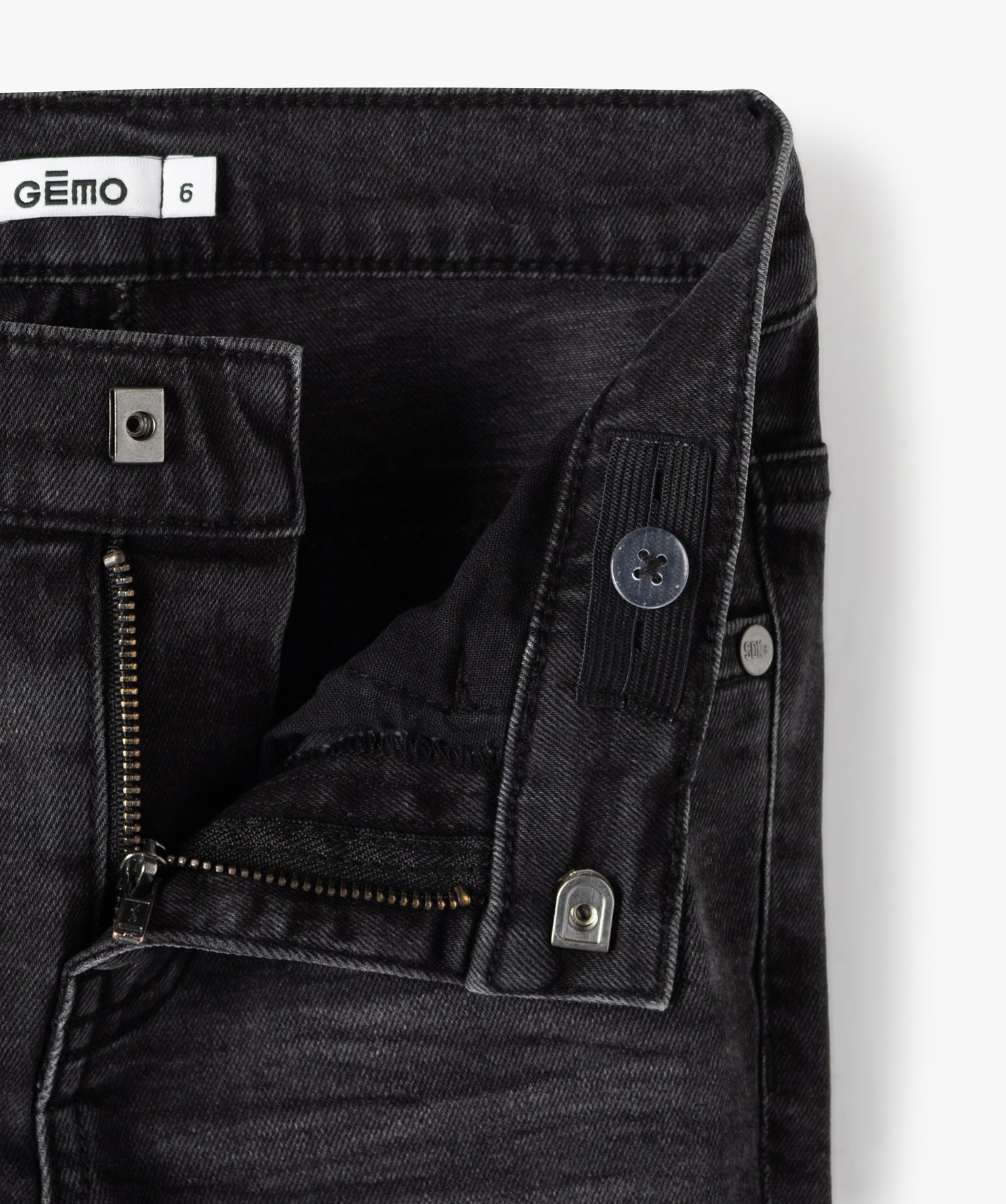 Jean coupe skinny extensible 5 poches Garçon gris fonce | GEMO