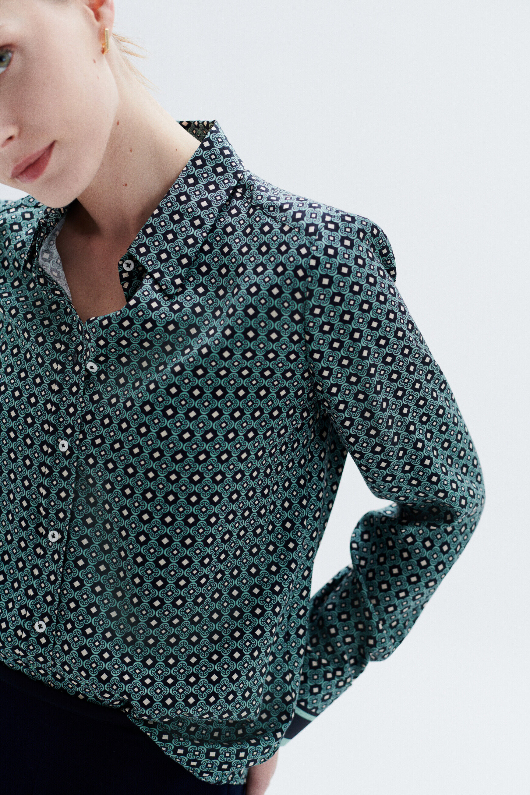 Chemisier cessy bleu marine femme