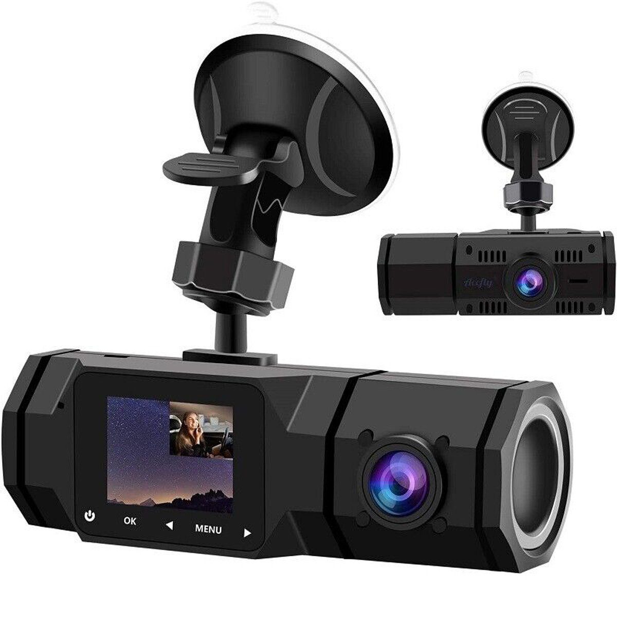 Yoyaxi 1,5-Zoll Infrarot-Nachtsicht-Autokamera Dashcam (HD 1080P, Front- und Innenkamera)