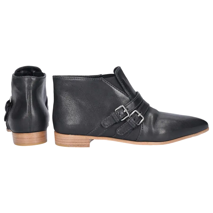 Miu Miu - Cowboy-/ Bikerstiefeletten Kalbsleder - schwarz