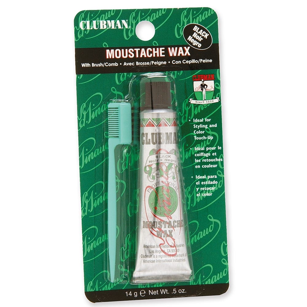 Clubman Pinaud Moustache Wax Hang Pack - Black 14 g