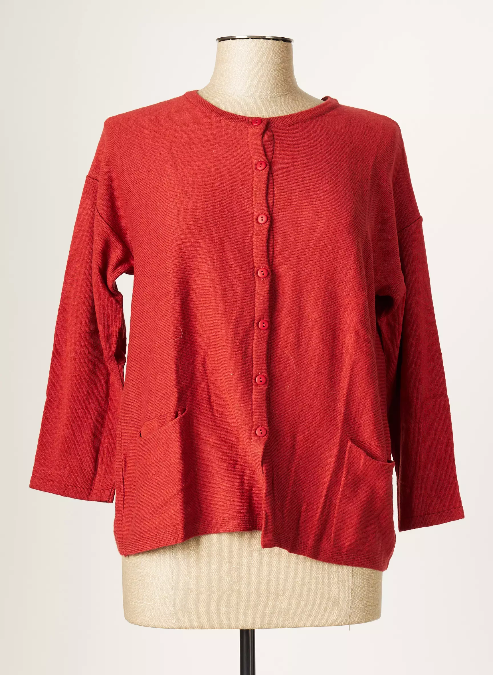 Blanc Boheme Cardigans Femme couleur orange