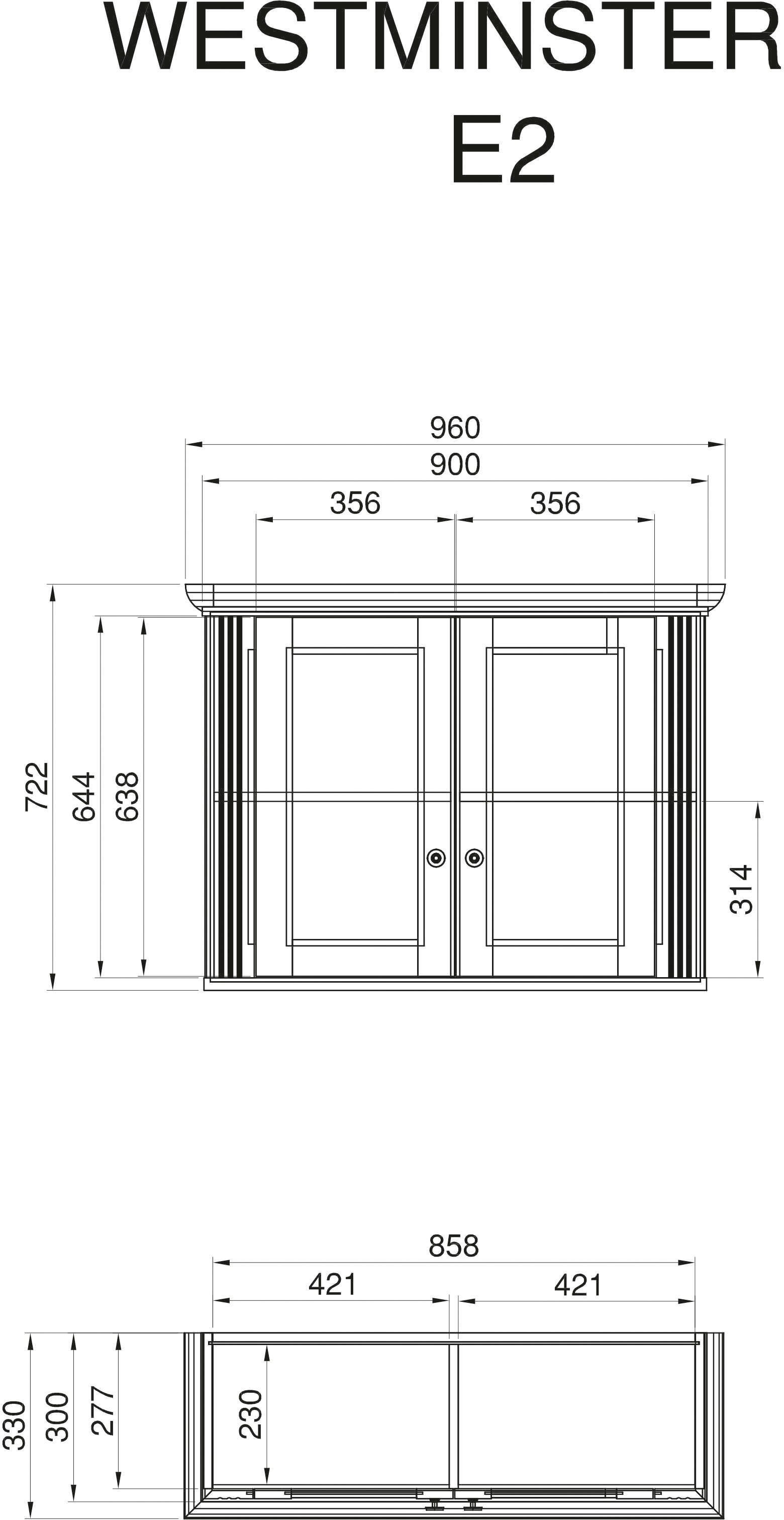 Home affaire Küche Westminster, Breite 204 cm, ohne E-Geräte
