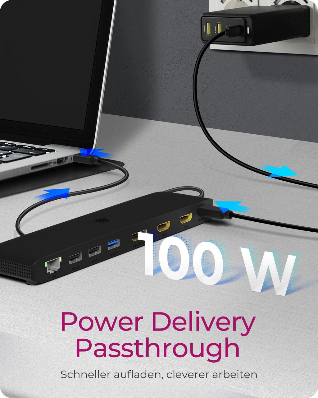 ICY BOX IB-DK2116-C, 11-in-1 Mobile DockingStation mit dreifacher Videoausgabe