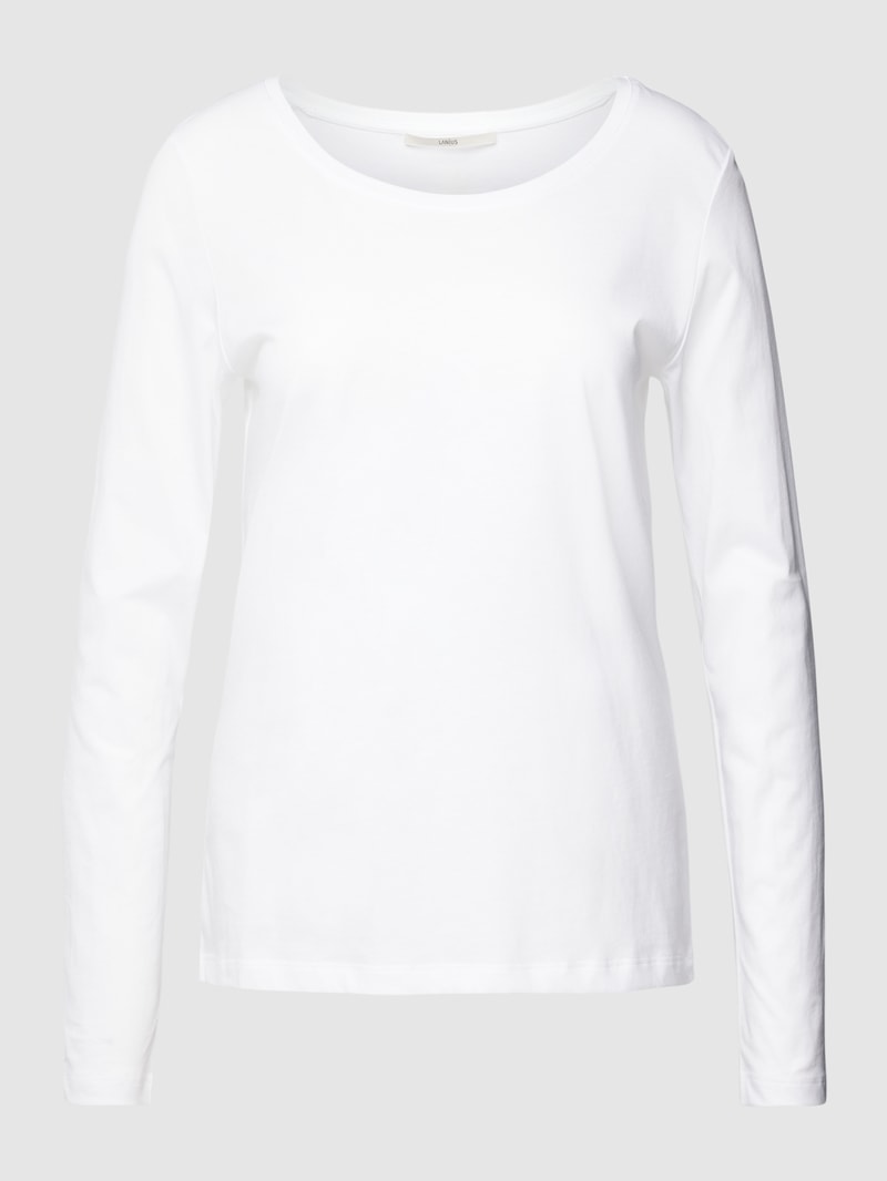 Longsleeve mit Rundhalsausschnitt in weiß