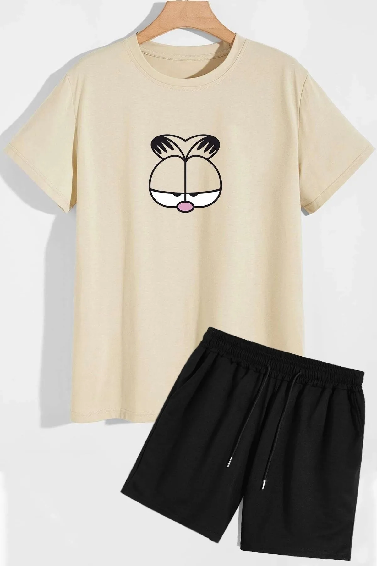 trendypassion  Garfield Shorts T-Shirt-Trainingsanzug-Set