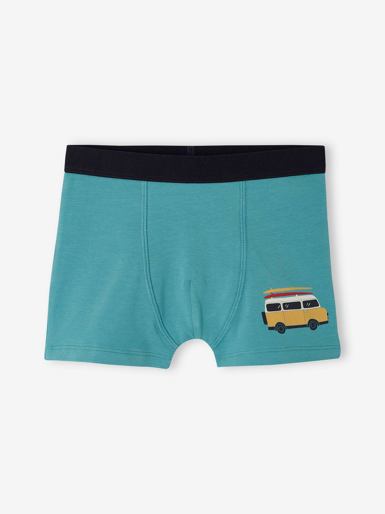 Vertbaudet 4er-Pack Jungen Boxershorts mit Bio-Baumwolle - aqua