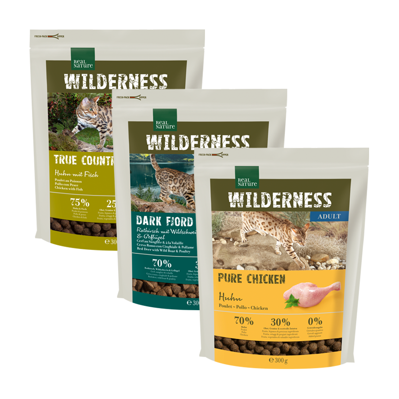 REAL NATURE Trockenfutter REAL NATURE WILDERNESS Adult Probierpaket Mixpaket 2, Mix-Pack