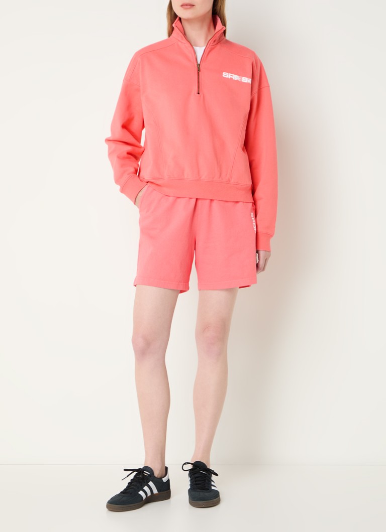 Sporty & Rich Sweater with half zip and logo and back print