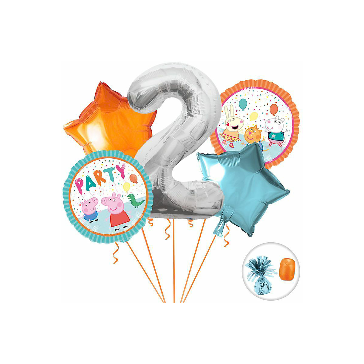 DIY Peppa Wutz Ballon Bouquet Set zum 2. Geburtstag