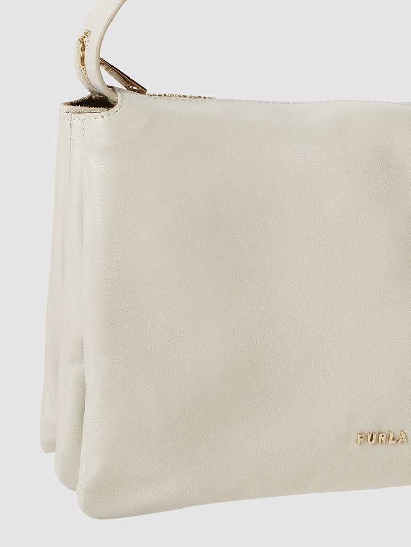 Handtasche aus Leder Modell 'Piuma' in ecru