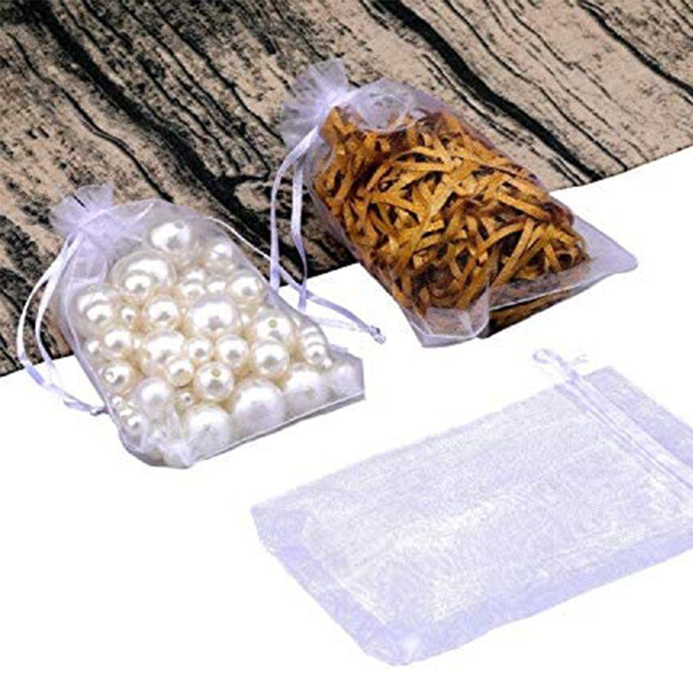 Lubgitsr Aufbewahrungstasche 100 Stück Organzasäckchen 10 X 15cm Organza Säckchen, Schmuckbeutel (100-tlg)