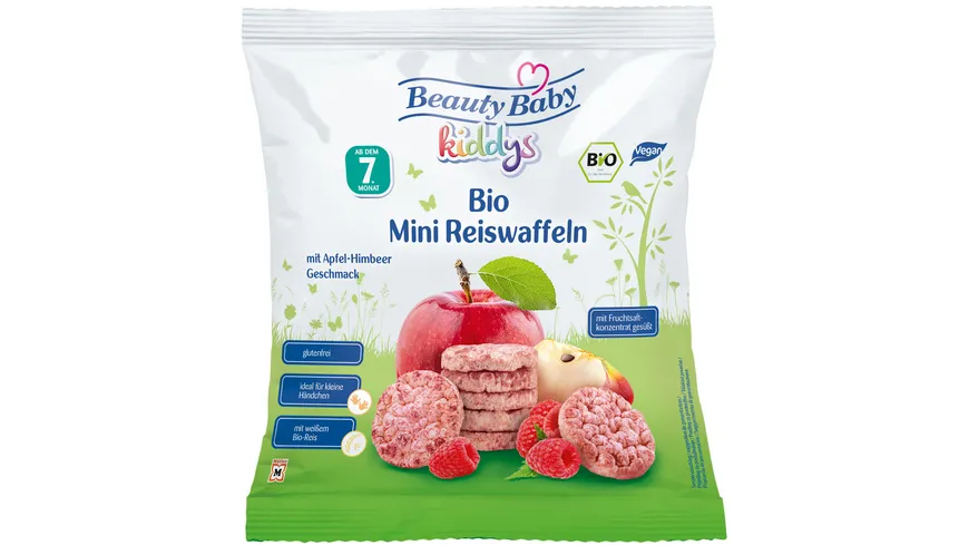 Beauty Baby kiddys Bio Mini Reiswaffeln Apfel-Himbeer 35 g