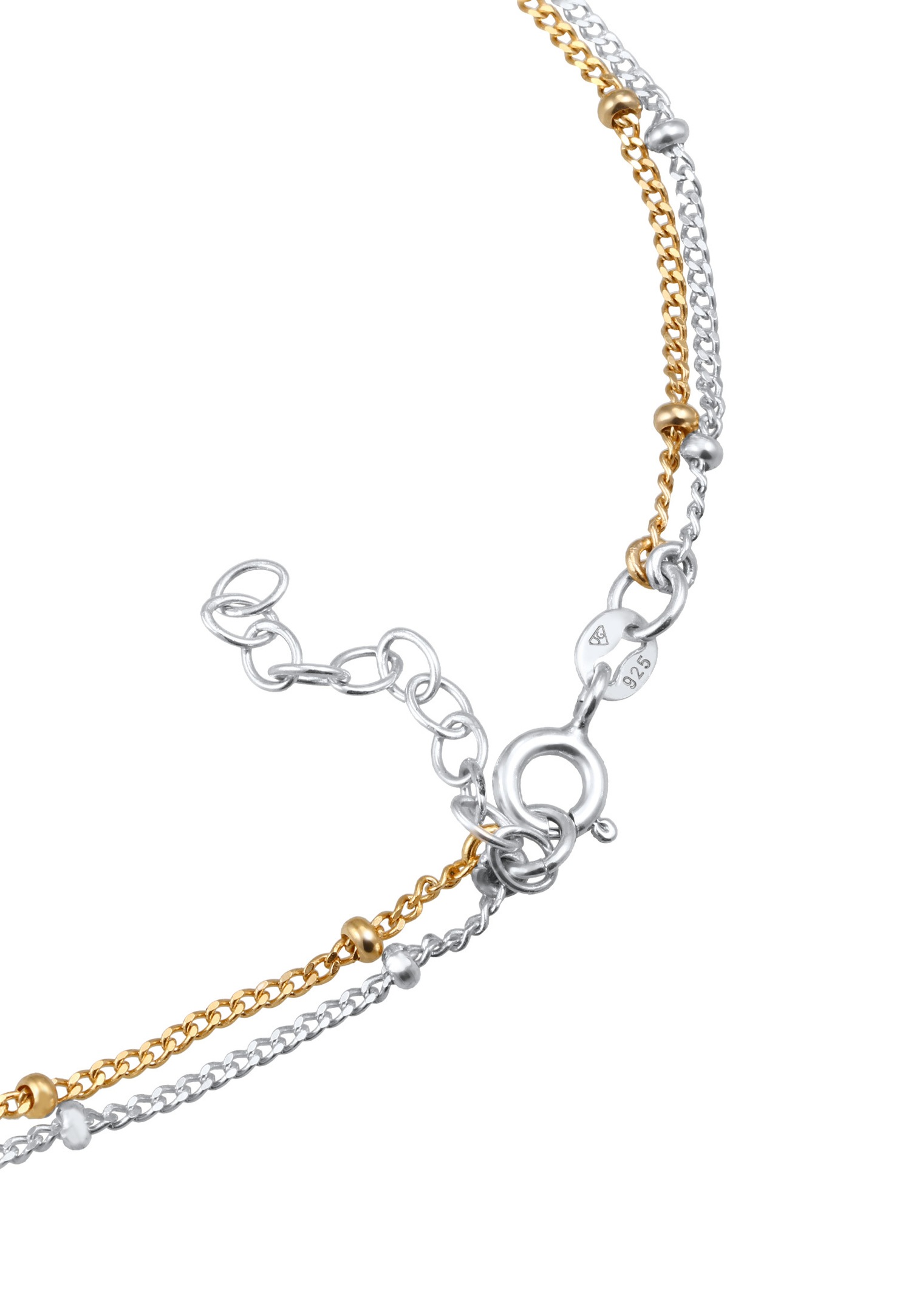 Elli dvobojni kuglični lančić za žene, ljetni, osnovni, minimalistički, od 925 sterling srebra, pozlaćen...